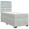 vidaXL Lit de box spring avec matelas et LED Gris clair 90 x 190 cm