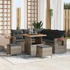 vidaXL Ensemble de canap&eacute; de jardin avec coussin 9 pcs Gris polyrotin