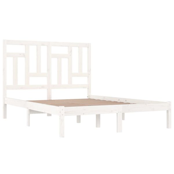 vidaXL Cadre de lit sans matelas blanc 140x200 cm bois de pin massif
