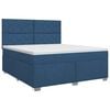 vidaXL Lit boxspring avec matelas Bleu 160 x 200 cm Tissu
