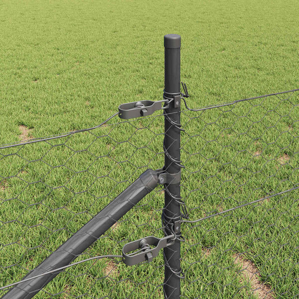 vidaXL Poteau de cl&ocirc;ture. Gris 100 x 1 m (maillage de 36 mm)