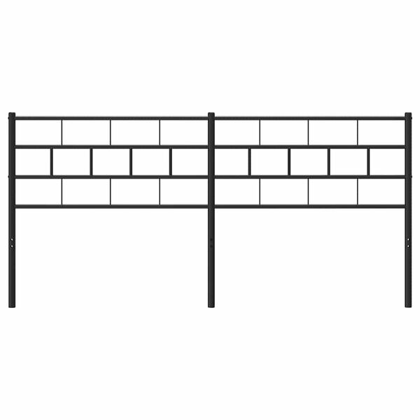vidaXL T&ecirc;te de lit de remplacement m&eacute;tal noir 193 cm