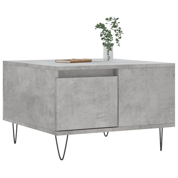 vidaXL Table basse gris b&eacute;ton 55x55x36,5 cm bois d'ing&eacute;nierie