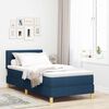 vidaXL Lit &agrave; ressort LED avec matelas avec LED Bleu 90 x 200 cm tissu