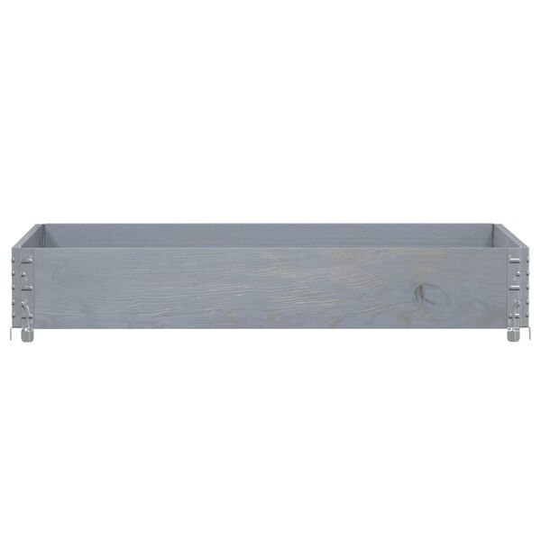 vidaXL Collier de palette gris 120x80 cm bois de pin solide