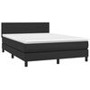 vidaXL Sommier &agrave; lattes de lit avec matelas et LED Noir 140x190 cm