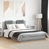 vidaXL Cadre de lit avec LED sans matelas sonoma gris 150x200 cm