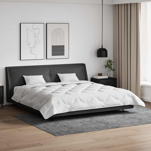 vidaXL Couette avec oreiller 3 pcs Blanc Microfibre
