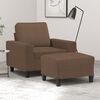 vidaXL Fauteuil avec repose-pied Marron 60 cm Tissu