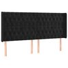 vidaXL T&ecirc;te de lit avec oreilles Noir 183x16x118/128 cm Velours