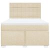 vidaXL Sommier &agrave; lattes de lit avec matelas Cr&egrave;me 140x200 cm Tissu