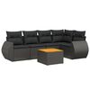 vidaXL Salon de jardin 6 pcs avec coussins noir r&eacute;sine tress&eacute;e