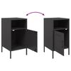 vidaXL Tables de chevet 2 pcs noir 36x39x68 cm acier