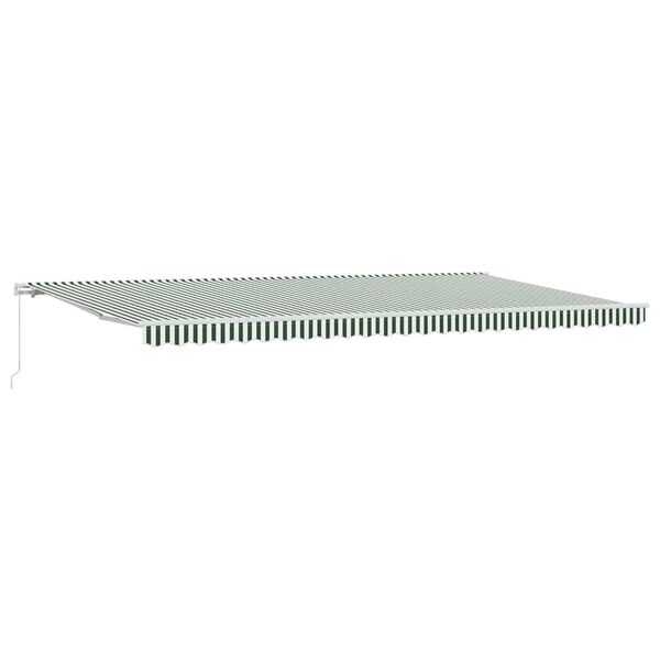 vidaXL Auvent R&eacute;tractable Vert et blanc 600 &times; 350 cm Polyester, M&eacute;tal