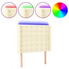 vidaXL T&ecirc;te de lit &agrave; LED Cr&egrave;me 103x16x118/128 cm Similicuir