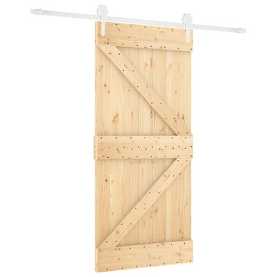 vidaXL Porte coulissante et kit de quincaillerie 90x210 cm pin massif