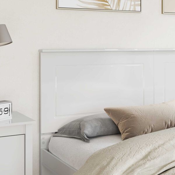 vidaXL T&ecirc;te de lit Blanc brillant 200 cm Bois d'ing&eacute;nierie