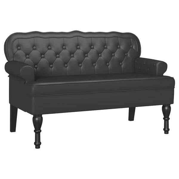 vidaXL Banc Chesterfield Noir 119,5 x 64,5 x 75 cm Cuir synth&eacute;tique
