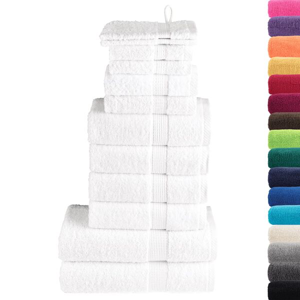 vidaXL Ensemble de serviettes de qualit&eacute; sup&eacute;rieure SOLUND 12pcs blanc