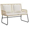 vidaXL Ensemble de salle &agrave; manger pour jardin 3 pcs Marron et Cr&egrave;me