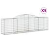 vidaXL Paniers &agrave; gabions arqu&eacute;s 5 pcs 300x50x80/100 cm fer galvanis&eacute;