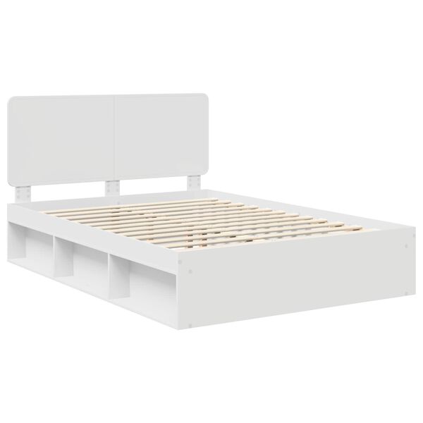 vidaXL Cadre de lit Blanc 160 x 200 cm Bois de pin massif