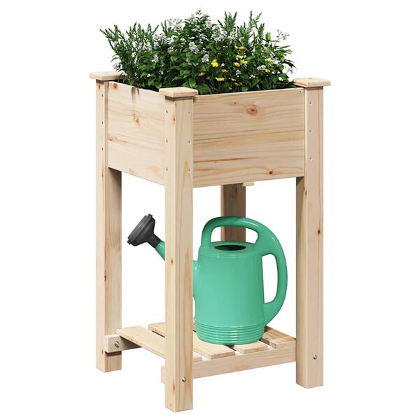 vidaXL Cache-pot de jardin avec étagère Beige 45 x 45 x 76.5 cm