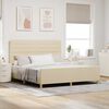 vidaXL Cadre de lit avec t&ecirc;te de lit Cr&egrave;me 180 x 200 cm tissu