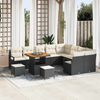 vidaXL Ensemble de canap&eacute; de jardin 12 pcs Noir Poly rotin
