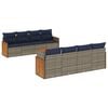 vidaXL Ensemble de canap&eacute; de jardin 9 pcs avec coussins gris r&eacute;sine tress&eacute;e