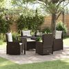 vidaXL Ensemble de salle &agrave; manger pour jardin 5 pcs Marron polyrotin