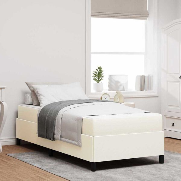 vidaXL Cadre de lit avec matelas Cr&egrave;me 80 x 200 cm tissu