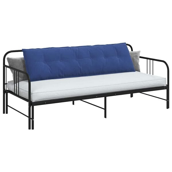 vidaXL Coussin de Dos Bleu police 180 x 50 cm Tissu en velours c&ocirc;tel&eacute;