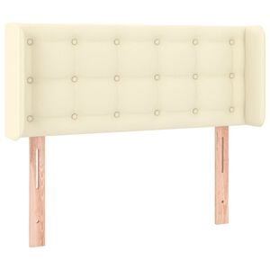 vidaXL T&ecirc;te de lit avec oreilles Cr&egrave;me 93x16x78/88 cm Similicuir