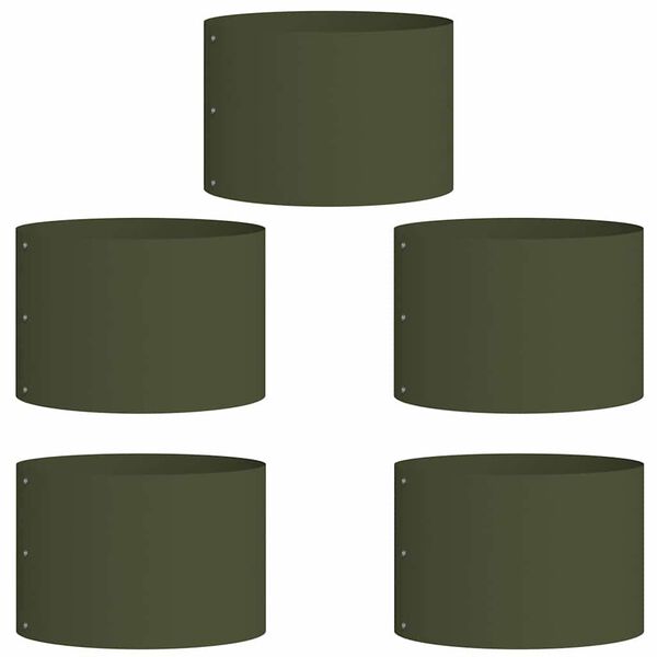 vidaXL Anneau de jardini&egrave;re 5 pcs Vert olive 30 x 30 x 20 cm