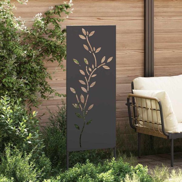 vidaXL &Eacute;cran de confidentialit&eacute; de jardin Floral Noir 50 x 140 cm