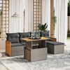 vidaXL Salon de jardin 6 pcs avec coussins gris r&eacute;sine tress&eacute;e