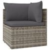 vidaXL Salon de jardin 8 pcs avec coussins Gris R&eacute;sine tress&eacute;e
