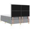 vidaXL Lit &agrave; ressorts avec matelas Gris clair 160 x 200 cm tissu