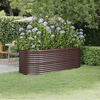 vidaXL Lit sur&eacute;lev&eacute; de jardin Acier galvanis&eacute; marron