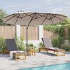 vidaXL Parasol Taupe 372 x 198 x 243 cm Polyester et Aluminium
