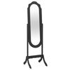 vidaXL Miroir sur pied noir 45,5x47,5x160 cm bois d'ing&eacute;nierie