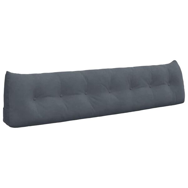 vidaXL Coussin de Dos Gris fonc&eacute; 200 x 24 x 50 cm Velours