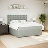 vidaXL Sommier &agrave; lattes de lit et matelas Gris clair 200x200cm Velours