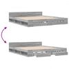 vidaXL Cadre de lit avec tiroirs sans matelas sonoma gris 200x200 cm