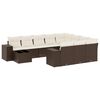 vidaXL Salon de jardin et coussins 11 pcs marron r&eacute;sine tress&eacute;e