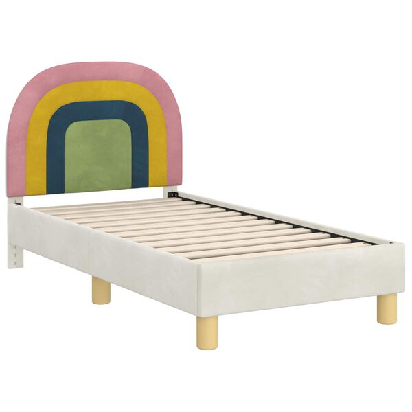 vidaXL Cadre de lit pour tout-petit avec t&ecirc;te de lit Cr&egrave;me 70 x 140 cm
