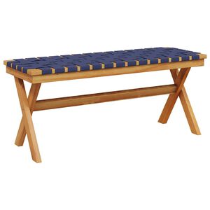vidaXL Banc de jardin bleu fonc&eacute; bois massif d'acacia et tissu