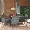 vidaXL Ensemble &agrave; manger de jardin coussins 5pcs R&eacute;sine tress&eacute;e Gris