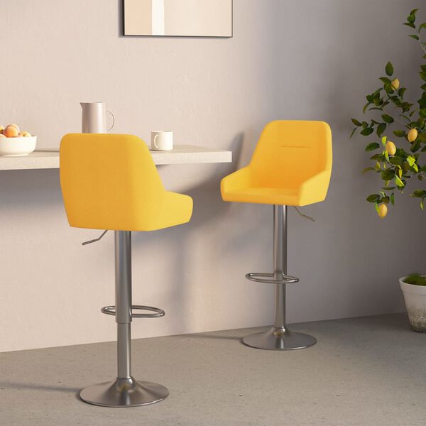 vidaXL Tabourets de bar lot de 2 jaune moutarde tissu